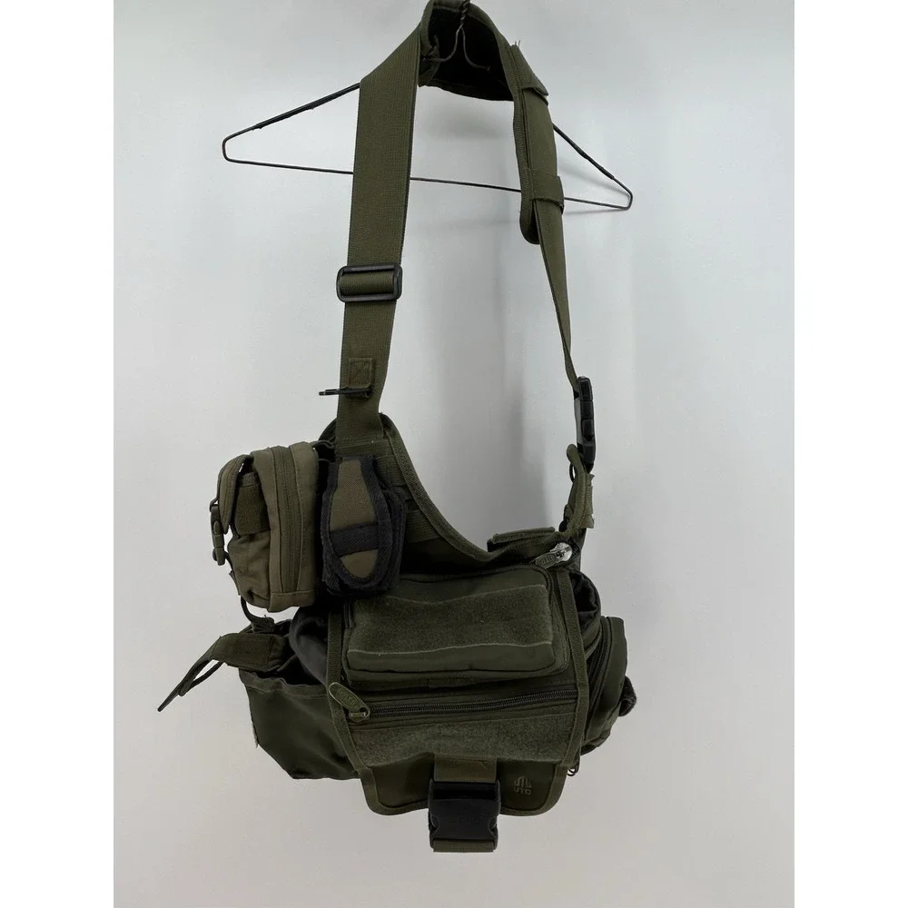UTG Tactical Crossbody Shoulder Messenger Sling Bag Green MOLLE Range Pack Gear
